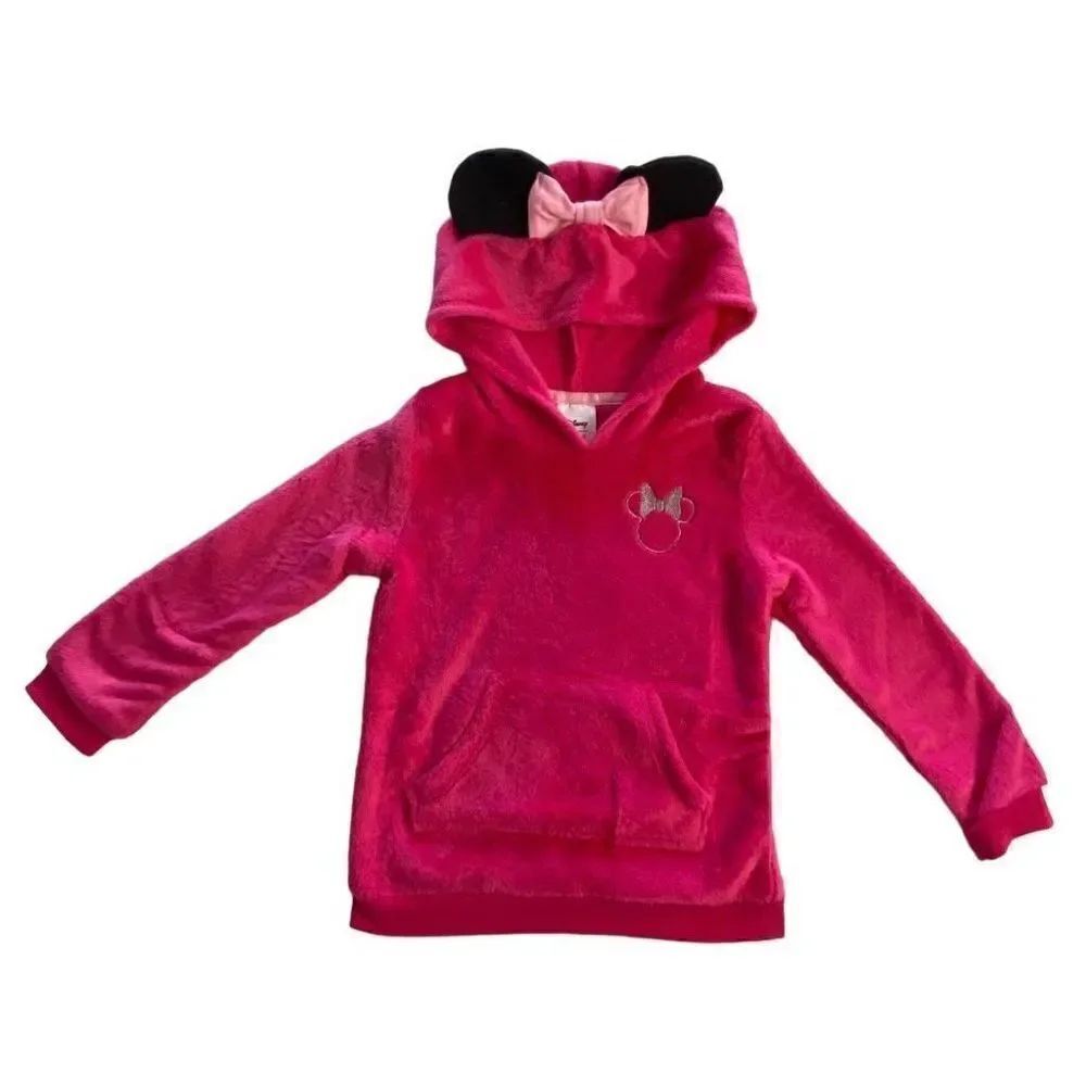 DISNEY’S MINNIE MOUSE 3T PLUSH TUNIC HOODIE - Picture 1 of 6
